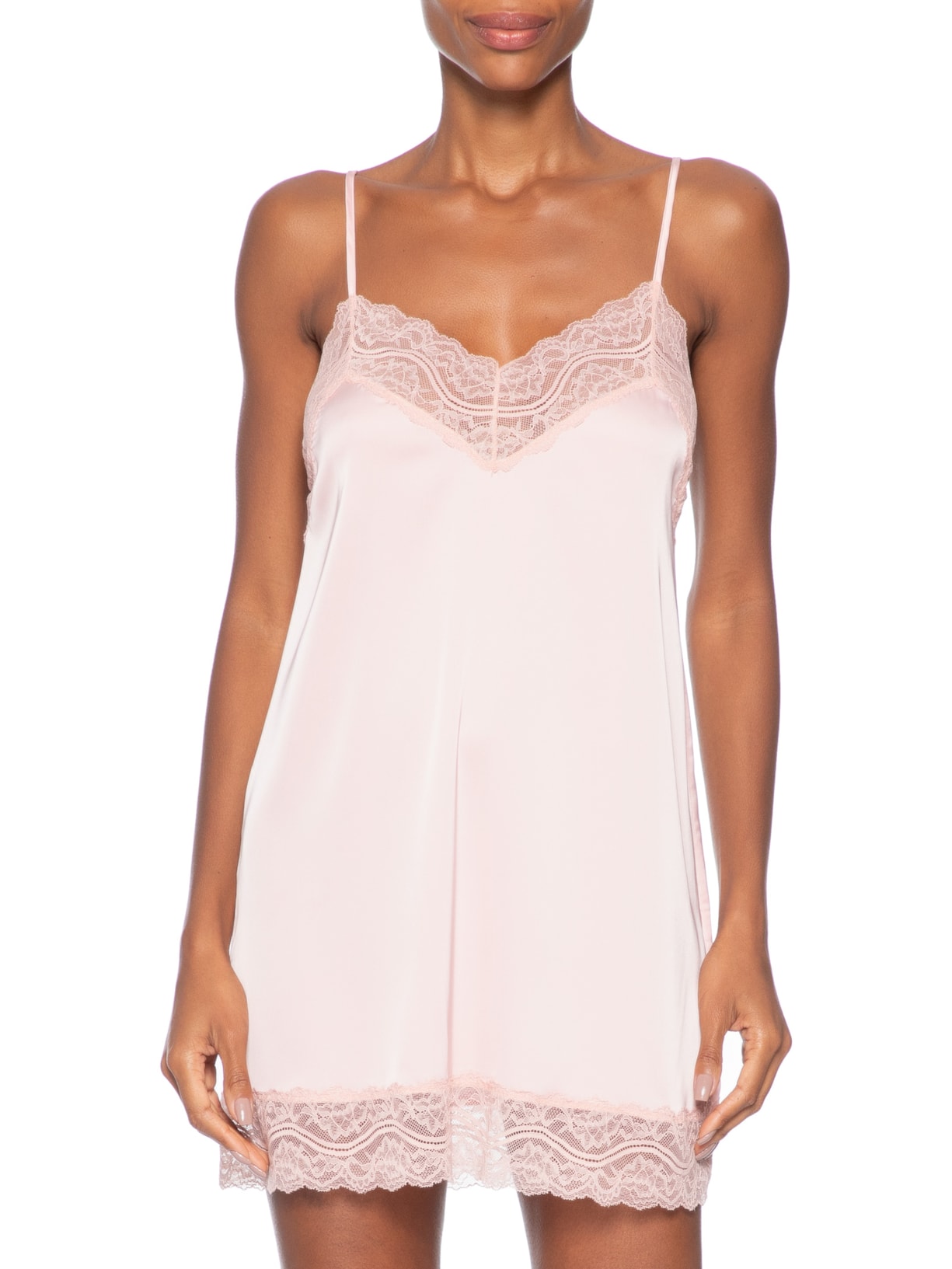 Camisola Alças Finas Em Cetim E Renda Love Stories Glow Rosa Hope