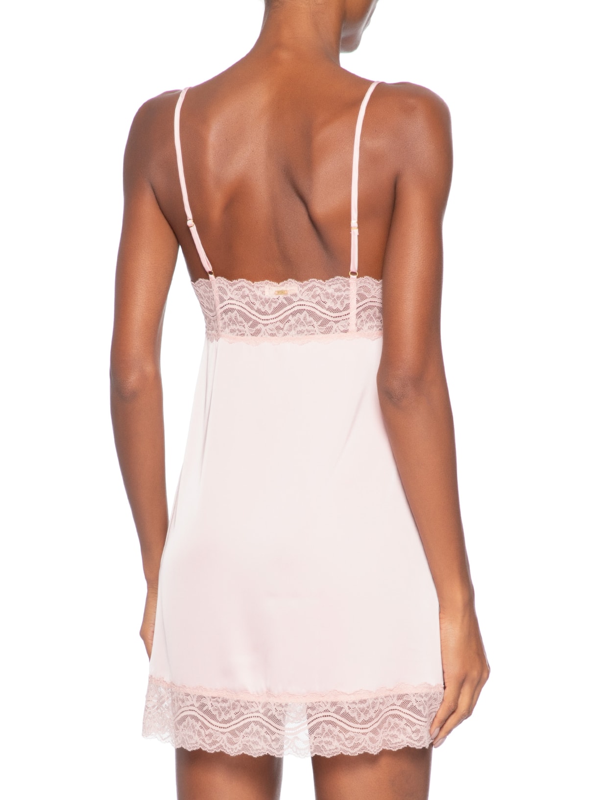 Camisola Alças Finas Em Cetim E Renda Love Stories Glow Rosa Hope