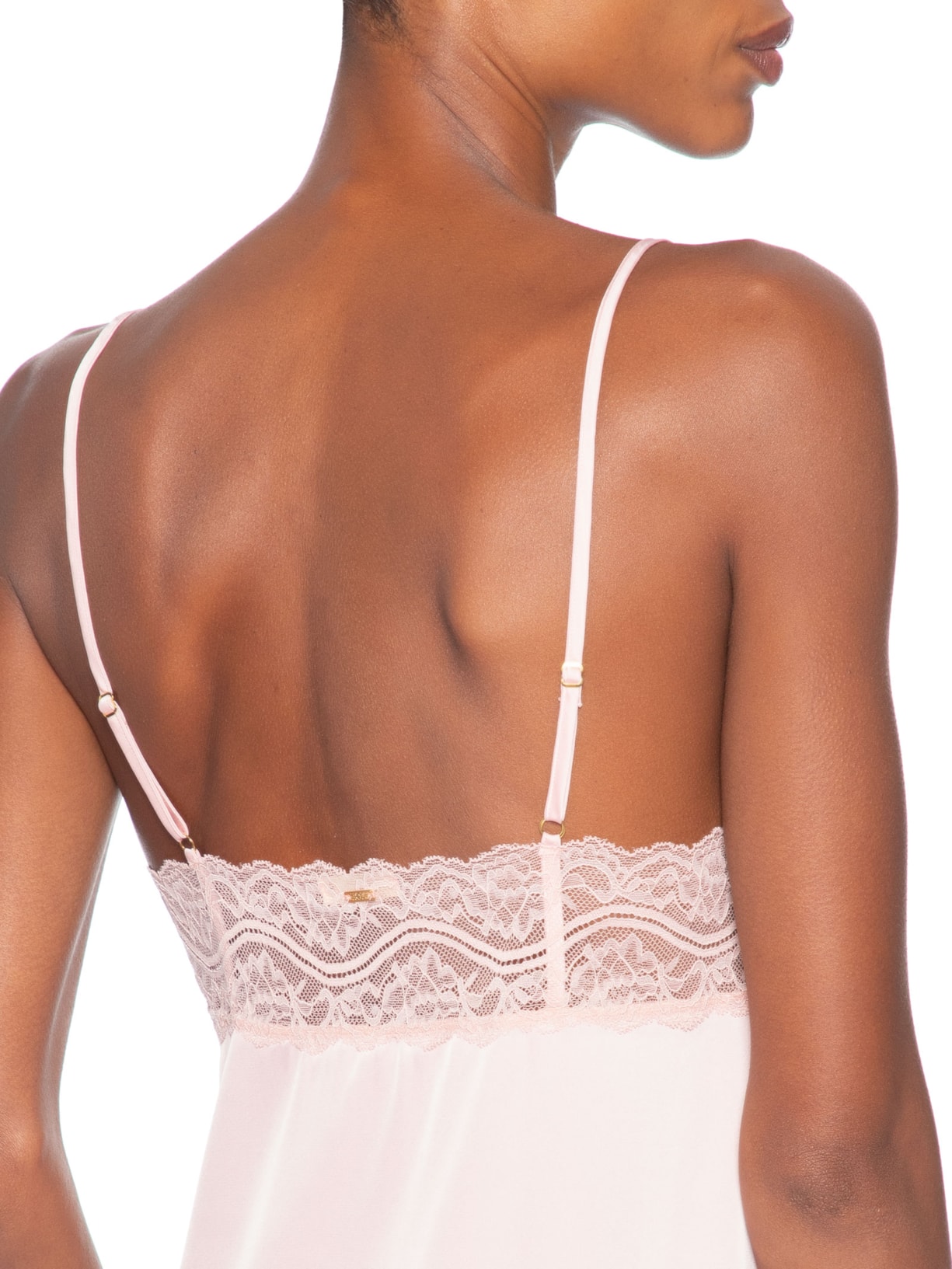 Camisola Alças Finas Em Cetim E Renda Love Stories Glow Rosa Hope