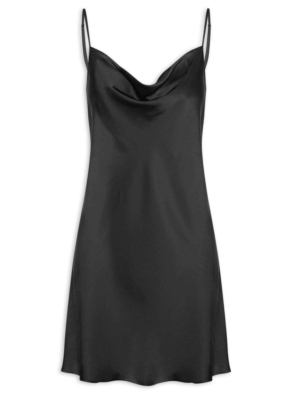 Camisola Alças Finas Em Cetim Grace - Preto