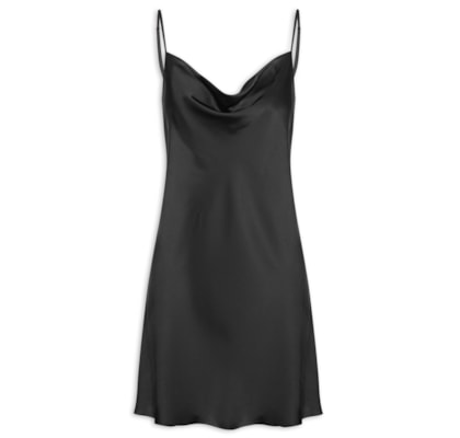 Camisola Alças Finas Em Cetim Grace - Preto