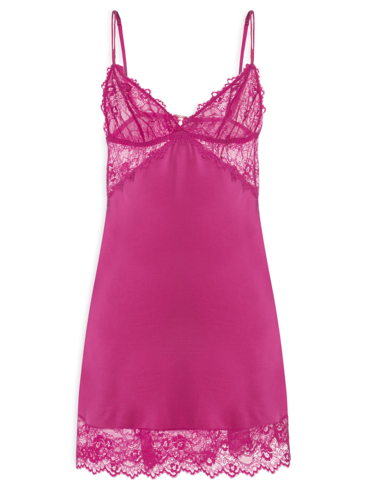 Camisola Alças Finas Em Microfibra E Renda Carmen - Rosa