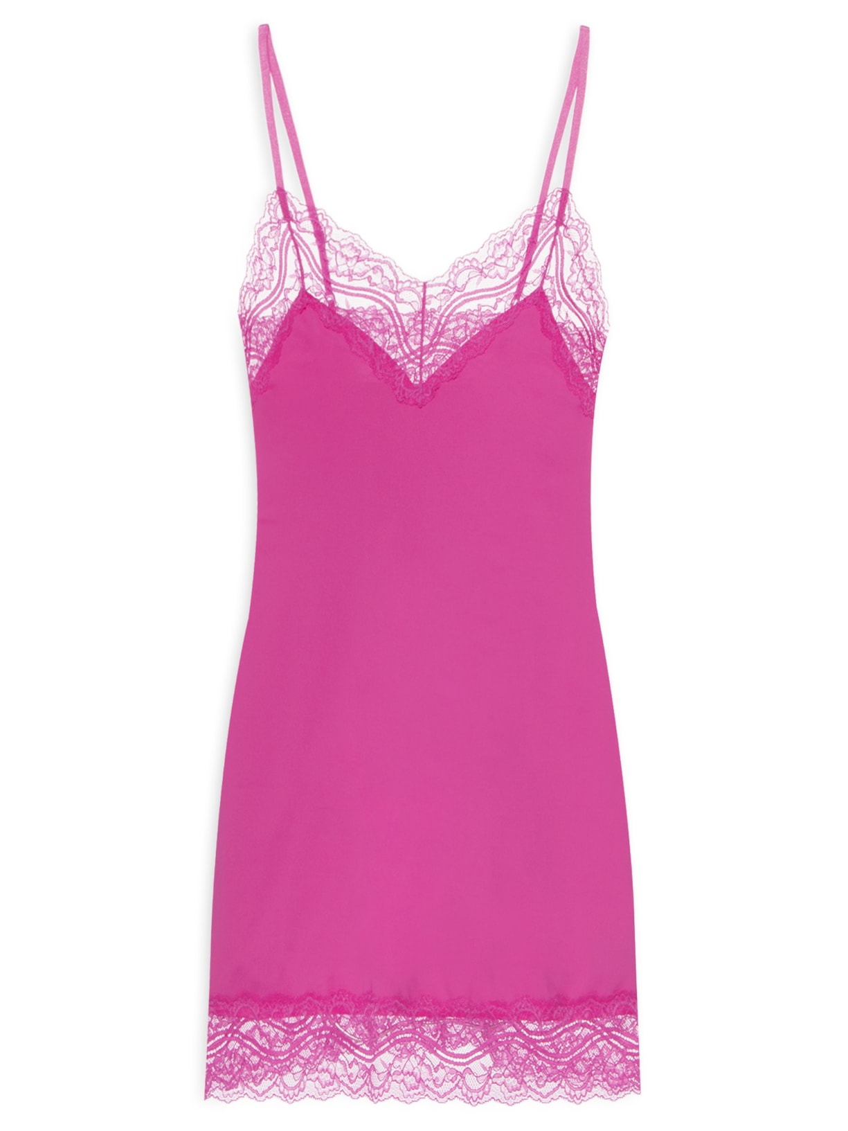 Camisola Alças Finas Em Renda E Microfibra Love Stories - Rosa