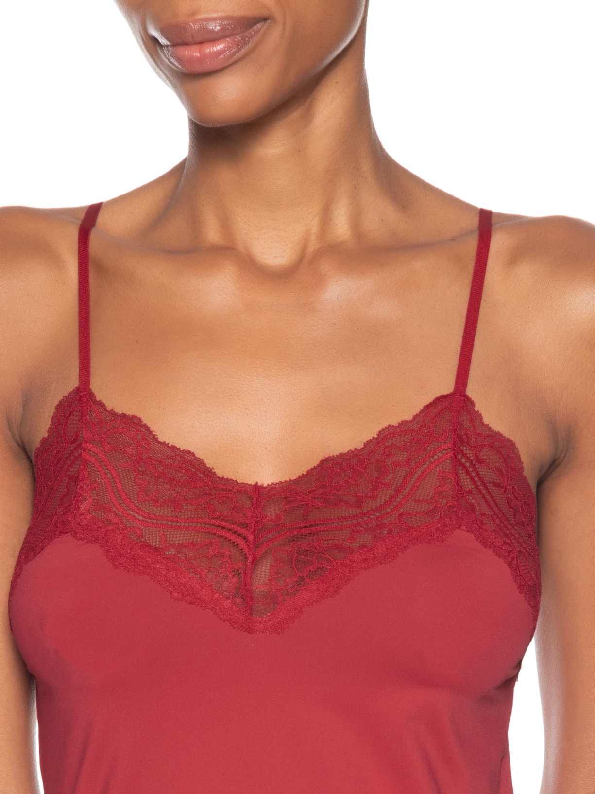 Camisola Alças Finas Em Renda E Microfibra Love Stories Vermelho Hope