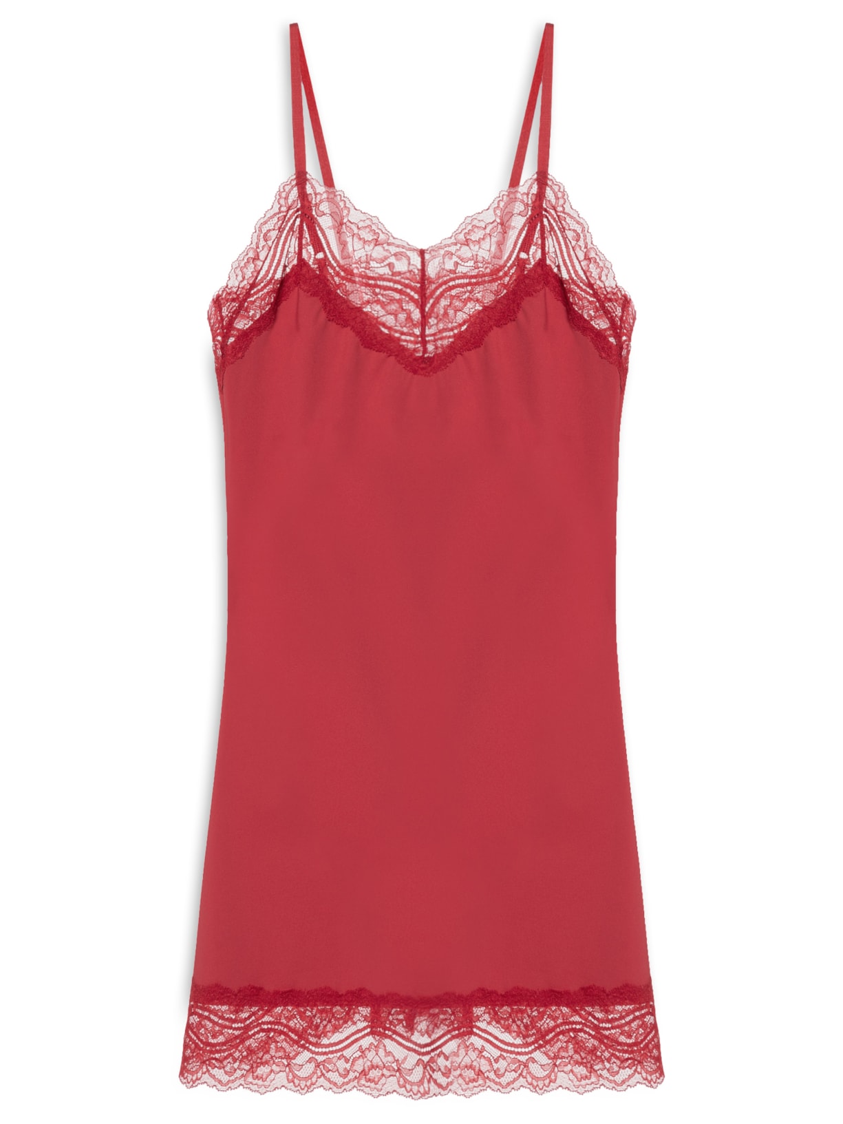 Camisola Alças Finas Em Renda E Microfibra Love Stories Vermelho Hope