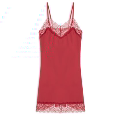 Camisola Alças Finas Em Renda E Microfibra Love Stories - Vermelho