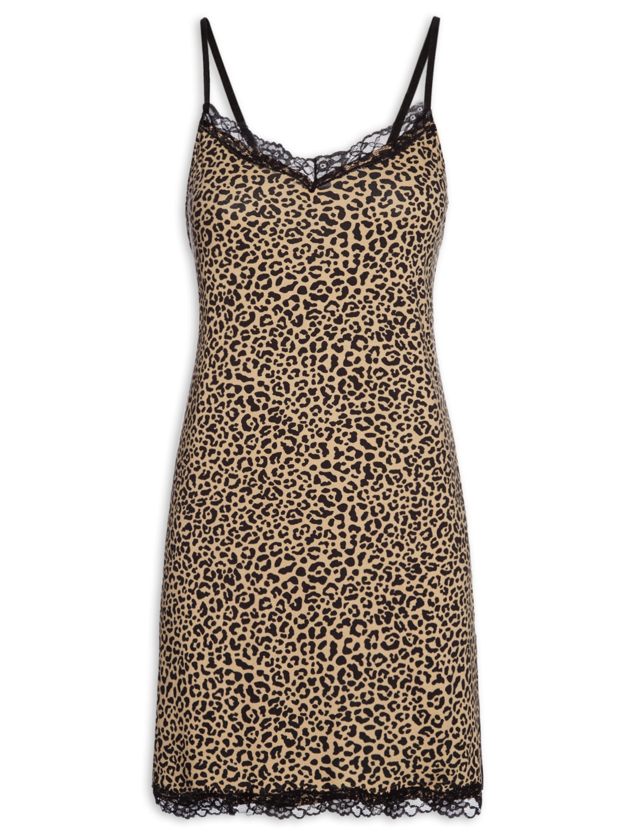 Camisola Alças Finas Em Viscose E Renda Moon - Marrom