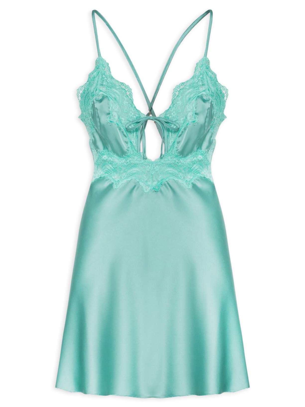 Camisola Curta Alça Cetim Mia - Verde