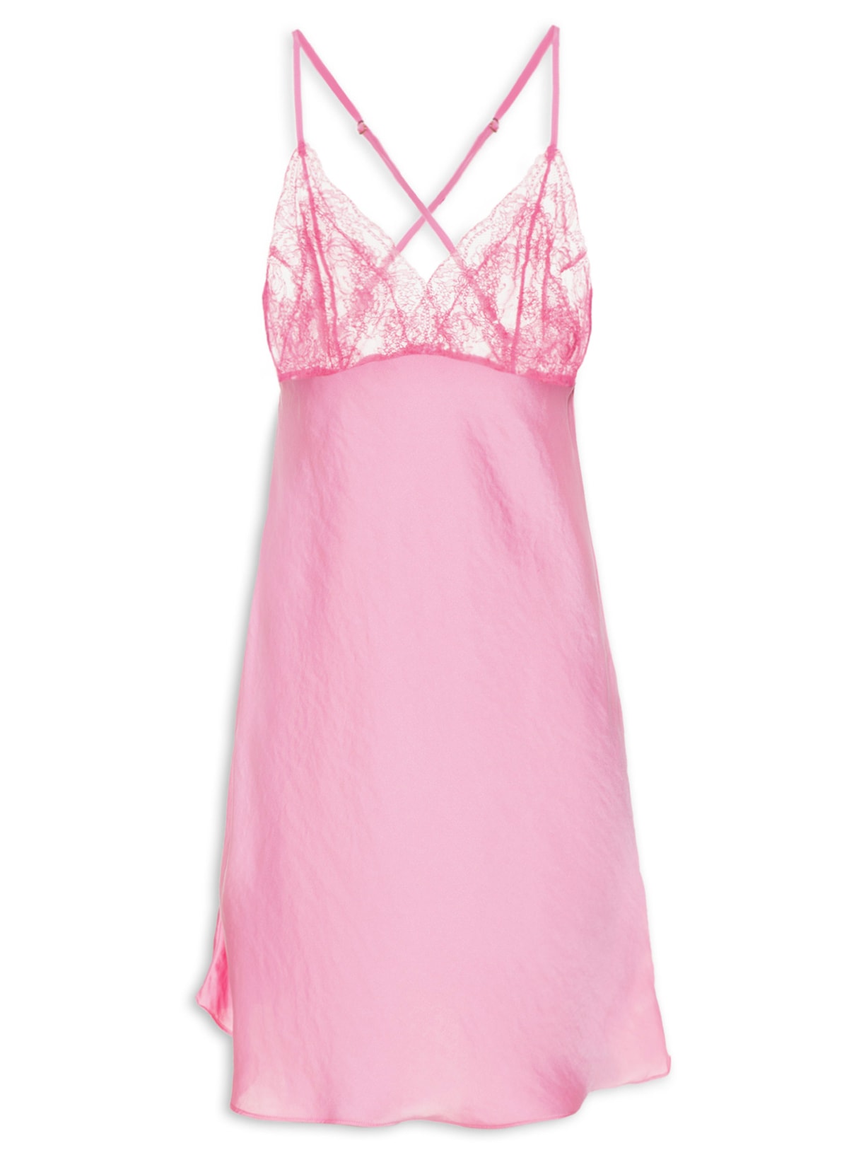 Camisola Curta Cetim Fernanda - Rosa
