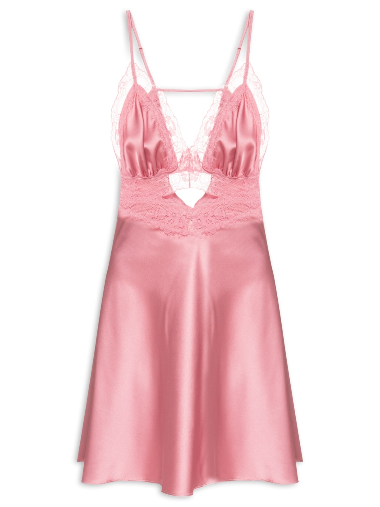 Camisola Curta Cetim Gabriela - Rosa