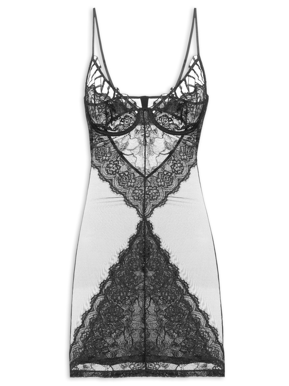 Camisola Curta Renda Theia - Preto