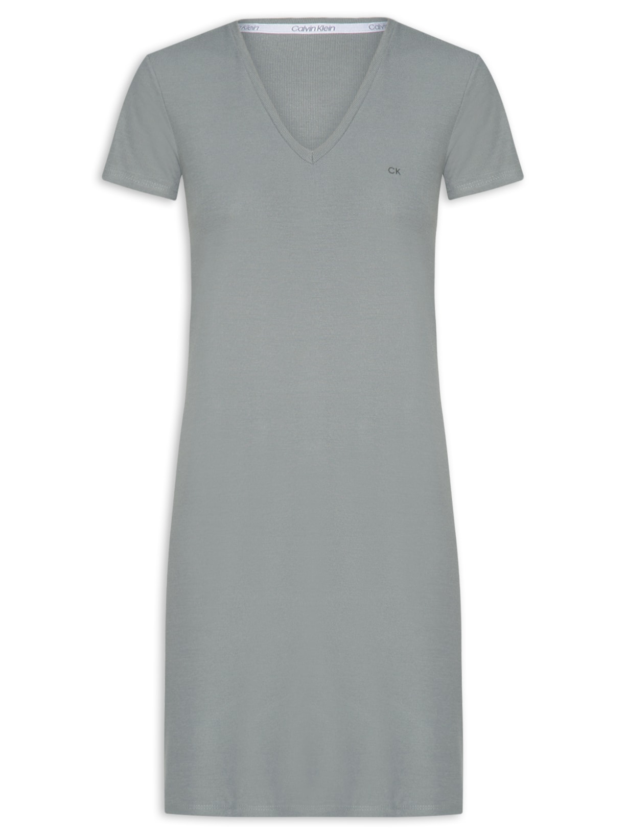 Camisola Curta Visco Canelado - Cinza