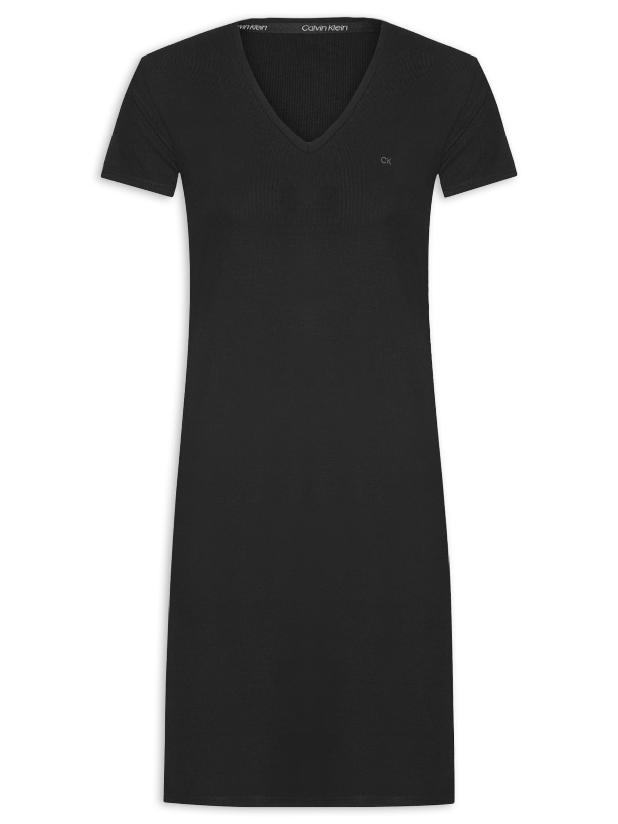 Camisola Curta Visco Canelado - Preto