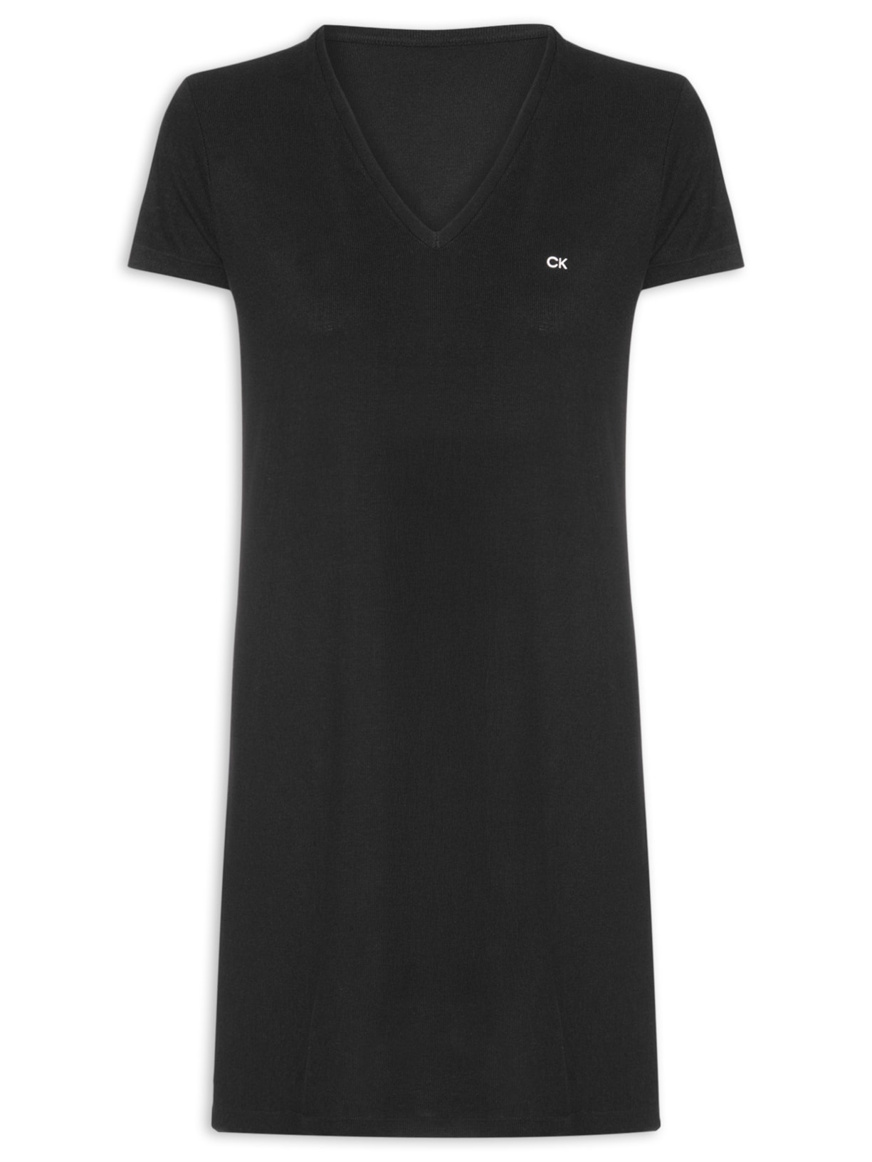 Camisola Curta Viscose Canelada Preto Calvin Klein Underwear