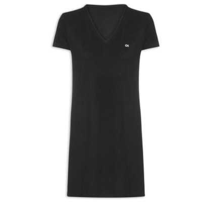 Camisola Curta Viscose Canelada - Preto