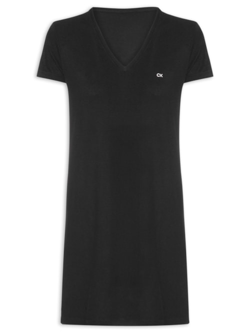 Camisola Curta Viscose Canelada - Preto