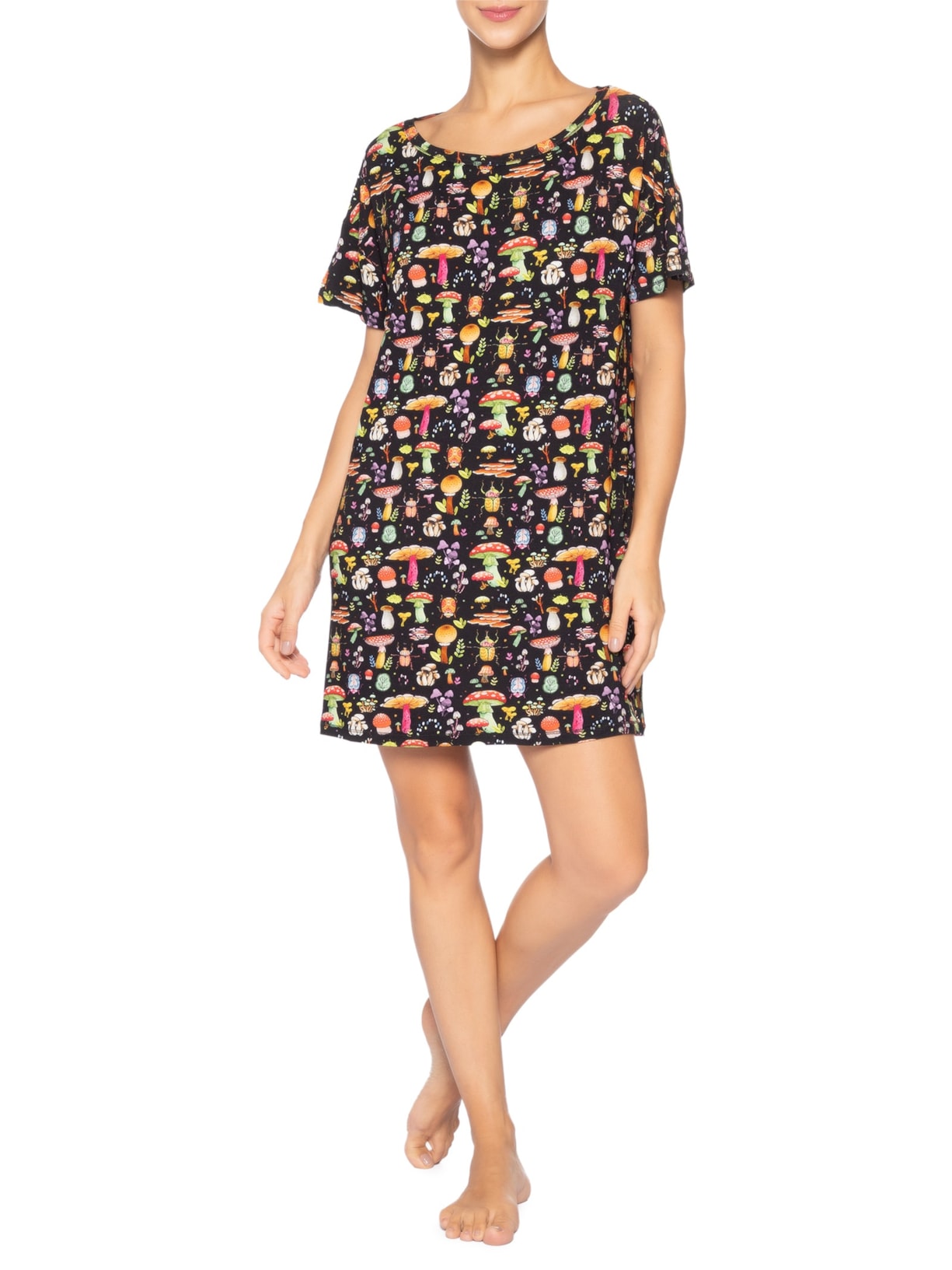 Camisola Curta Viscose Floresta Preto Jogê