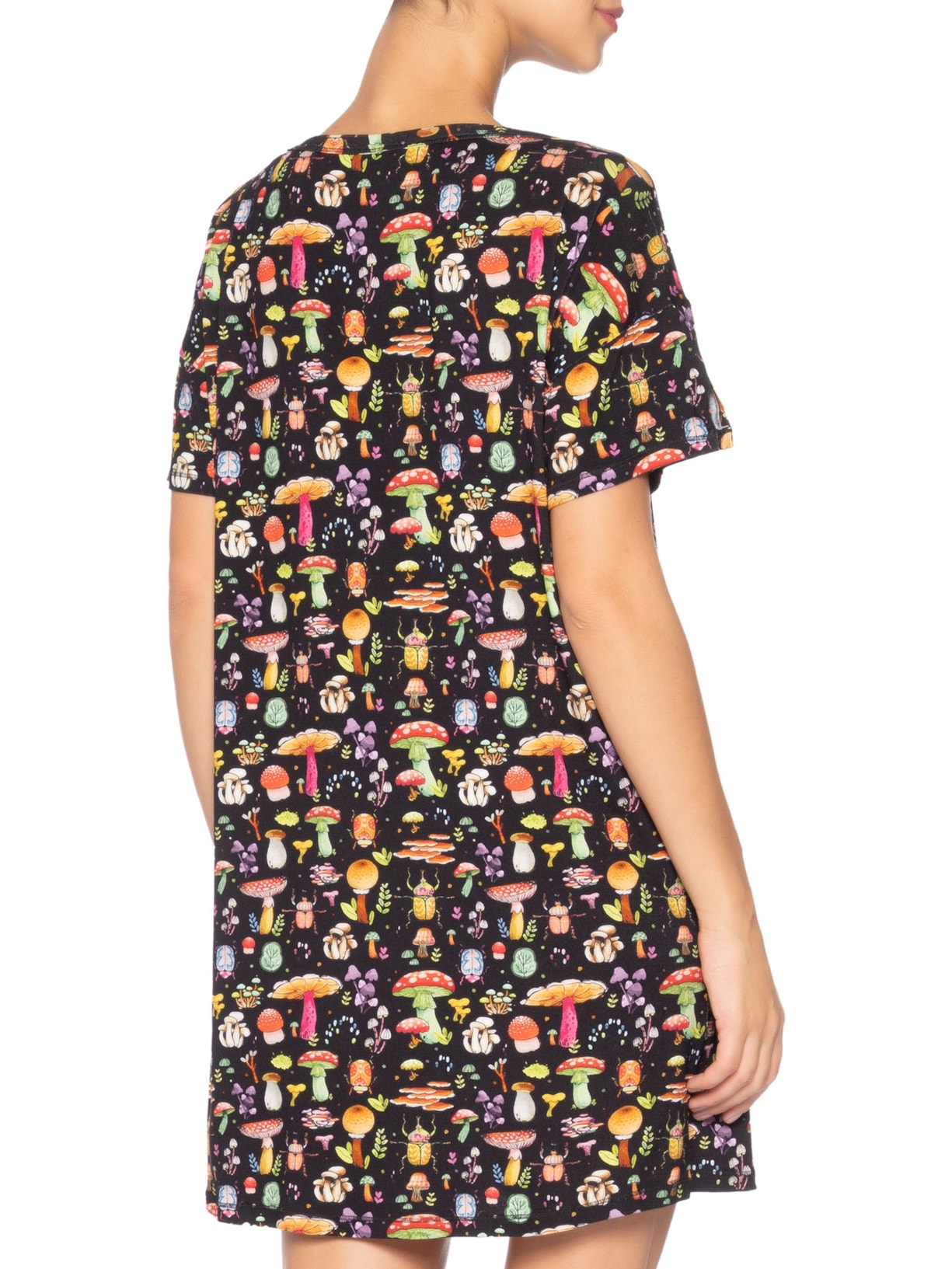 Camisola Curta Viscose Floresta Preto Jogê