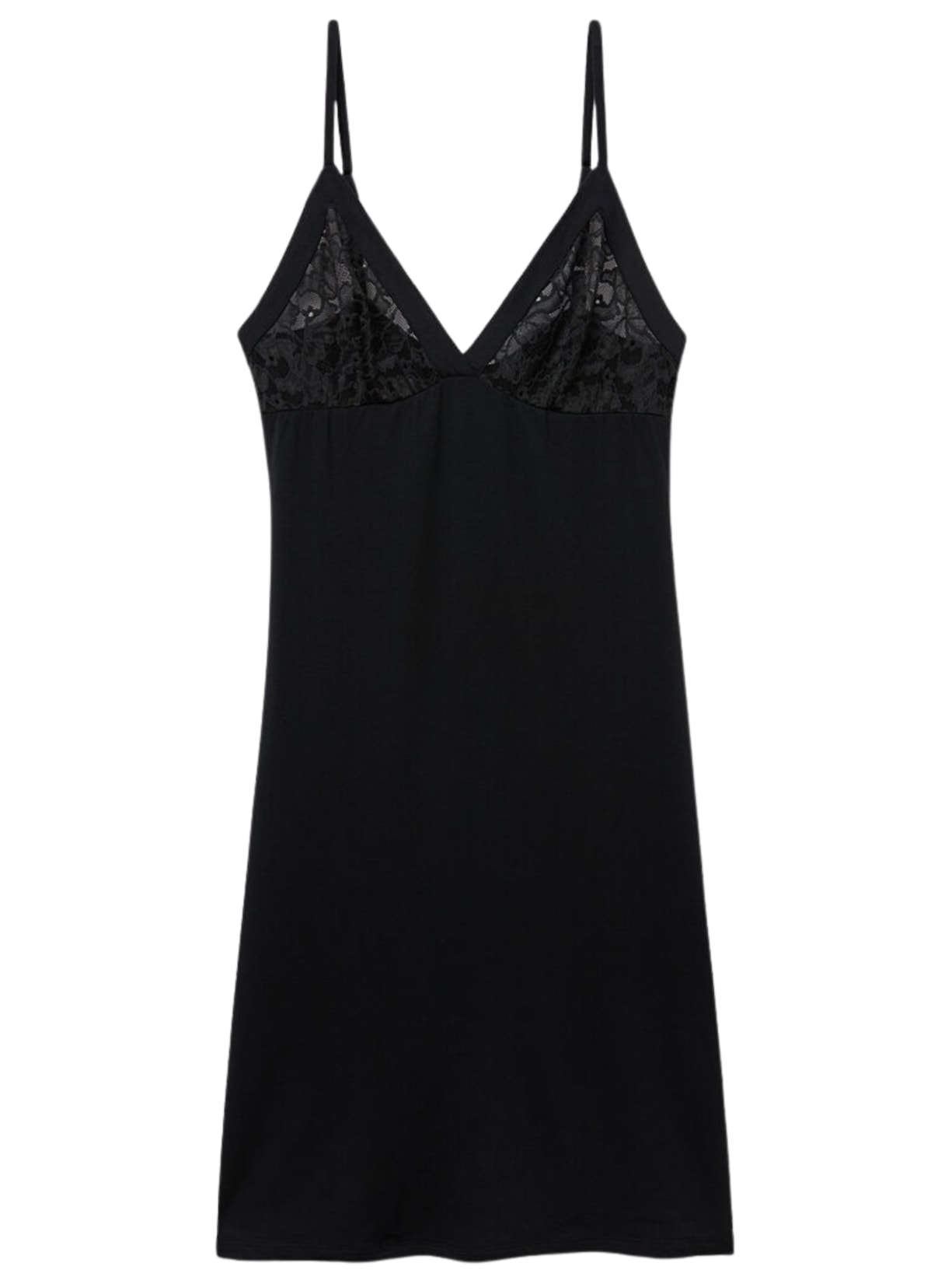 Camisola Em Modal e Renda Delicate Pieces - Preto