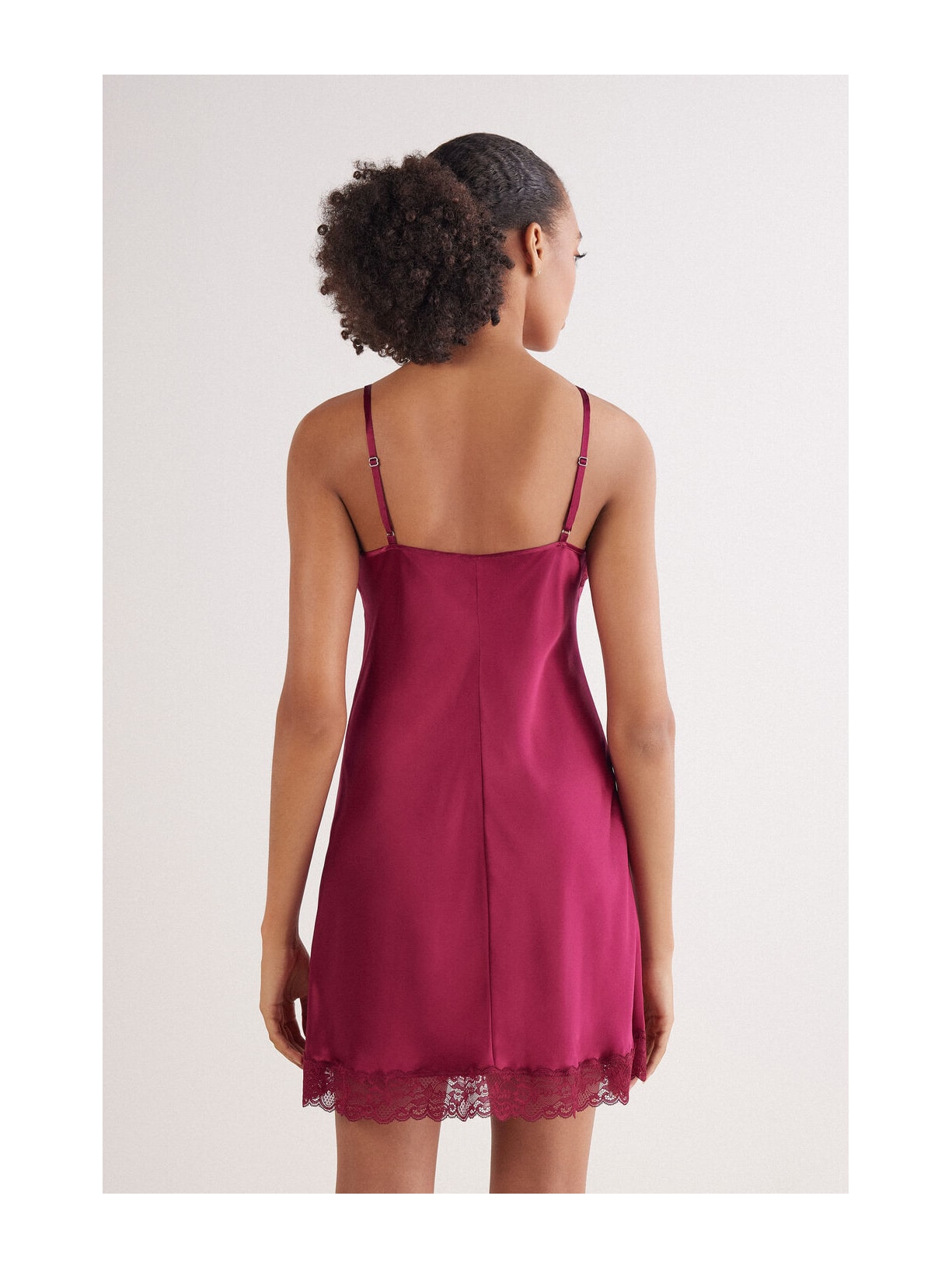 Camisola Em Seda e Renda Bordô Intimissimi