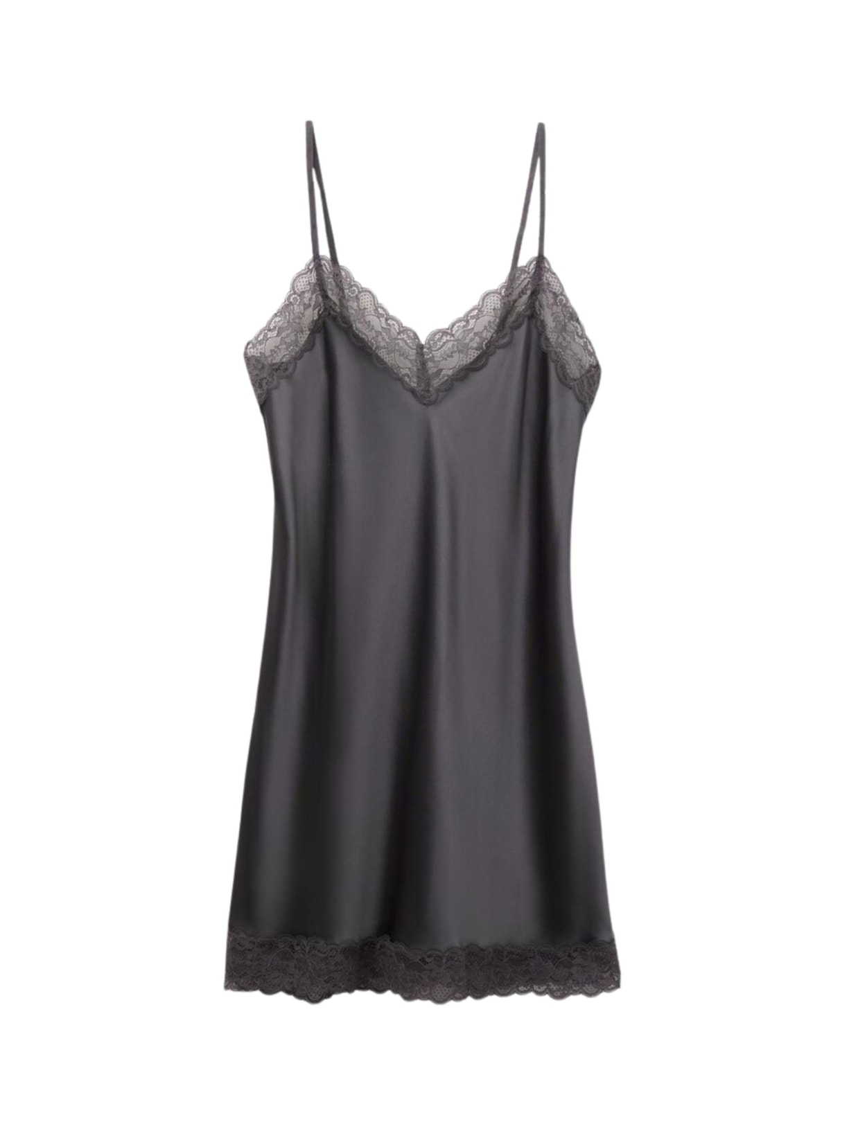 Camisola Em Seda e Renda Cinza Intimissimi