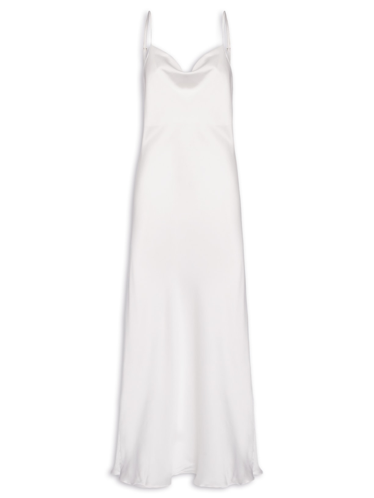 Camisola Longa Alças Finas E Cetim Vanity Branco Hope
