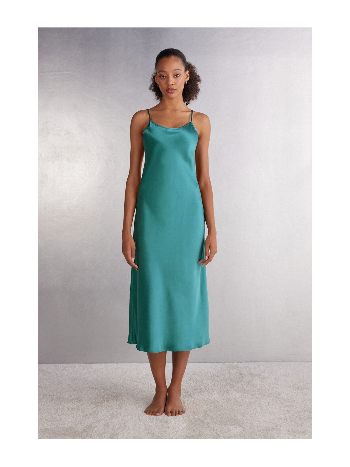 Camisola Longa De Seda Azul Intimissimi