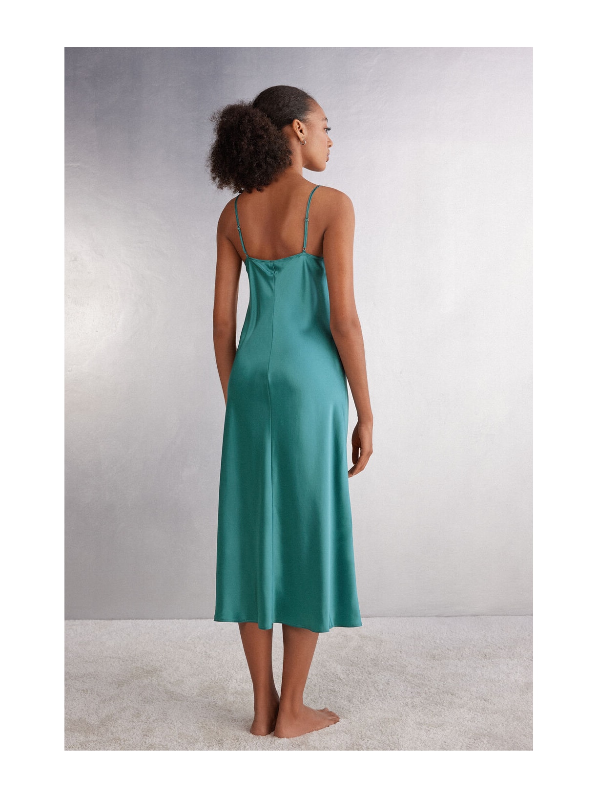 Camisola Longa De Seda Azul Intimissimi