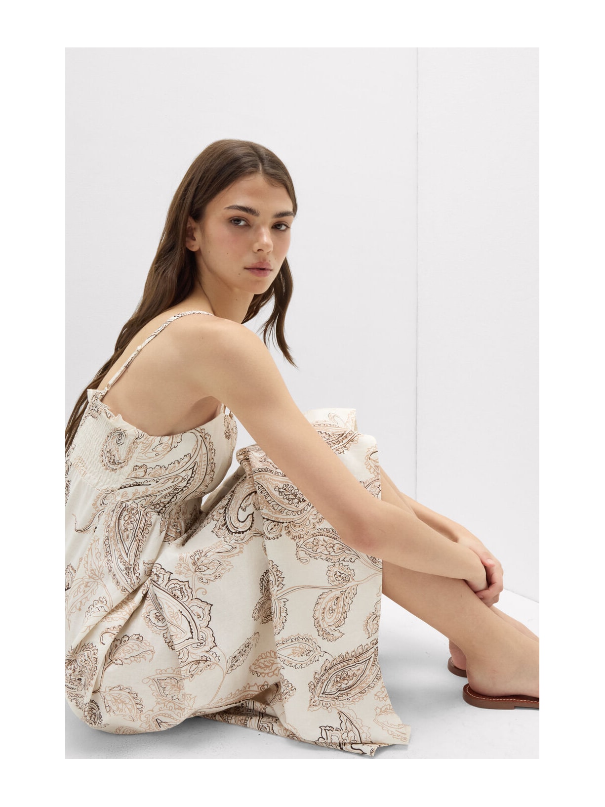 Camisola Longa Em Linho e Viscose Get Noticed Bege Intimissimi