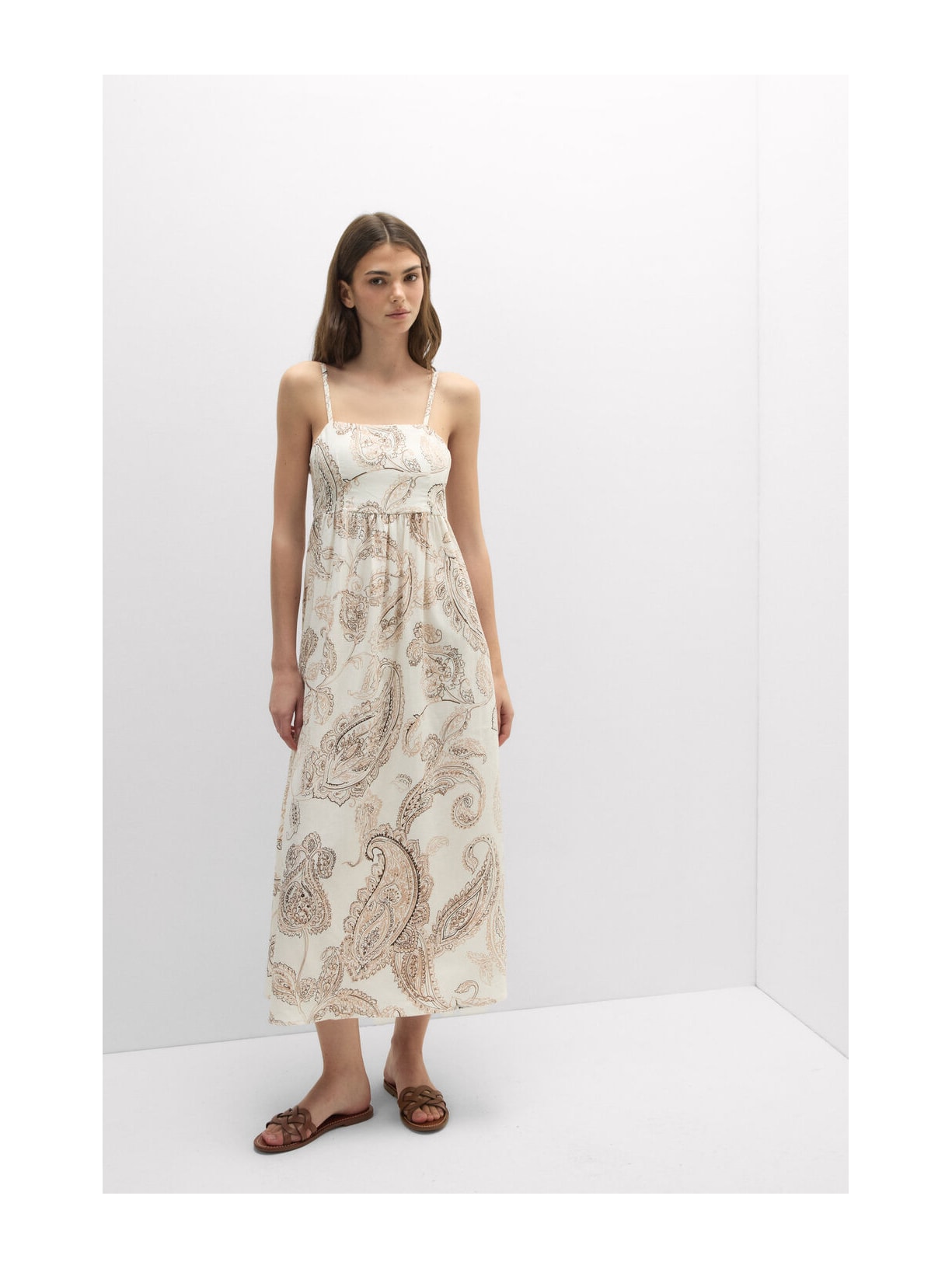 Camisola Longa Em Linho e Viscose Get Noticed Bege Intimissimi
