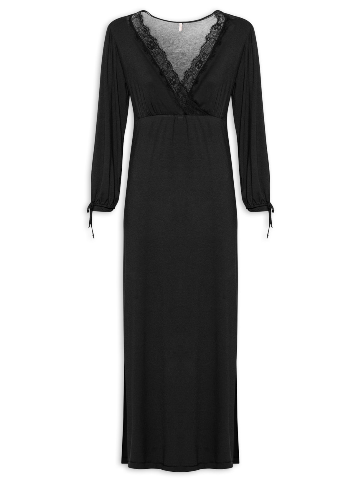 Camisola Longa Modal Auraloom Preto Jogê