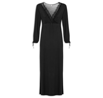 Camisola Longa Modal Auraloom - Preto