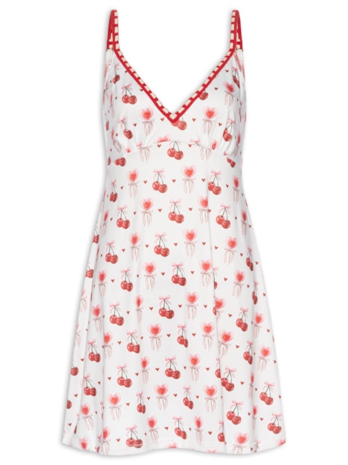 Camisola Malha Love Cherry - Branco