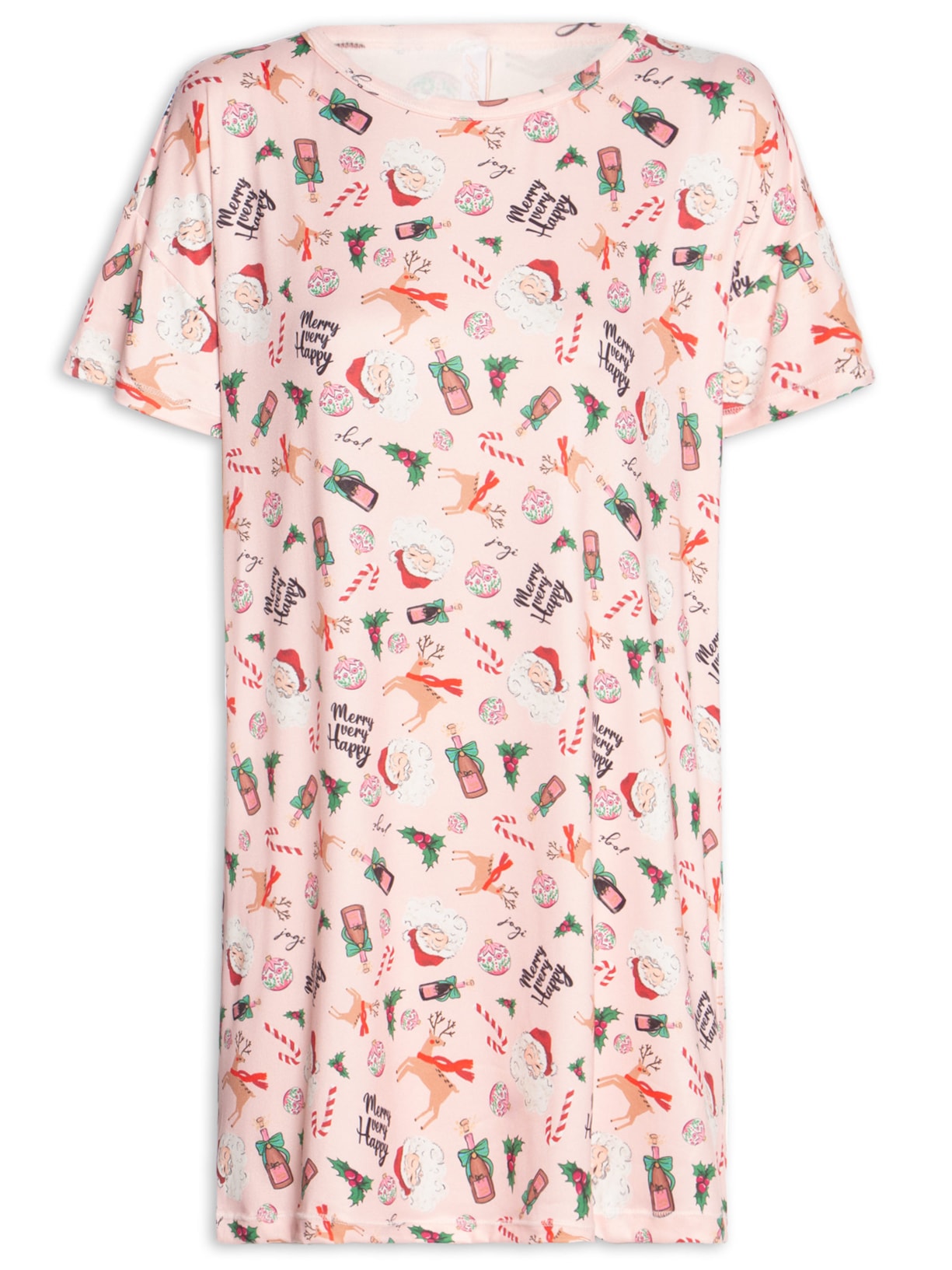 Camisola Manga Curta Malha Hohoho Rosa Jogê