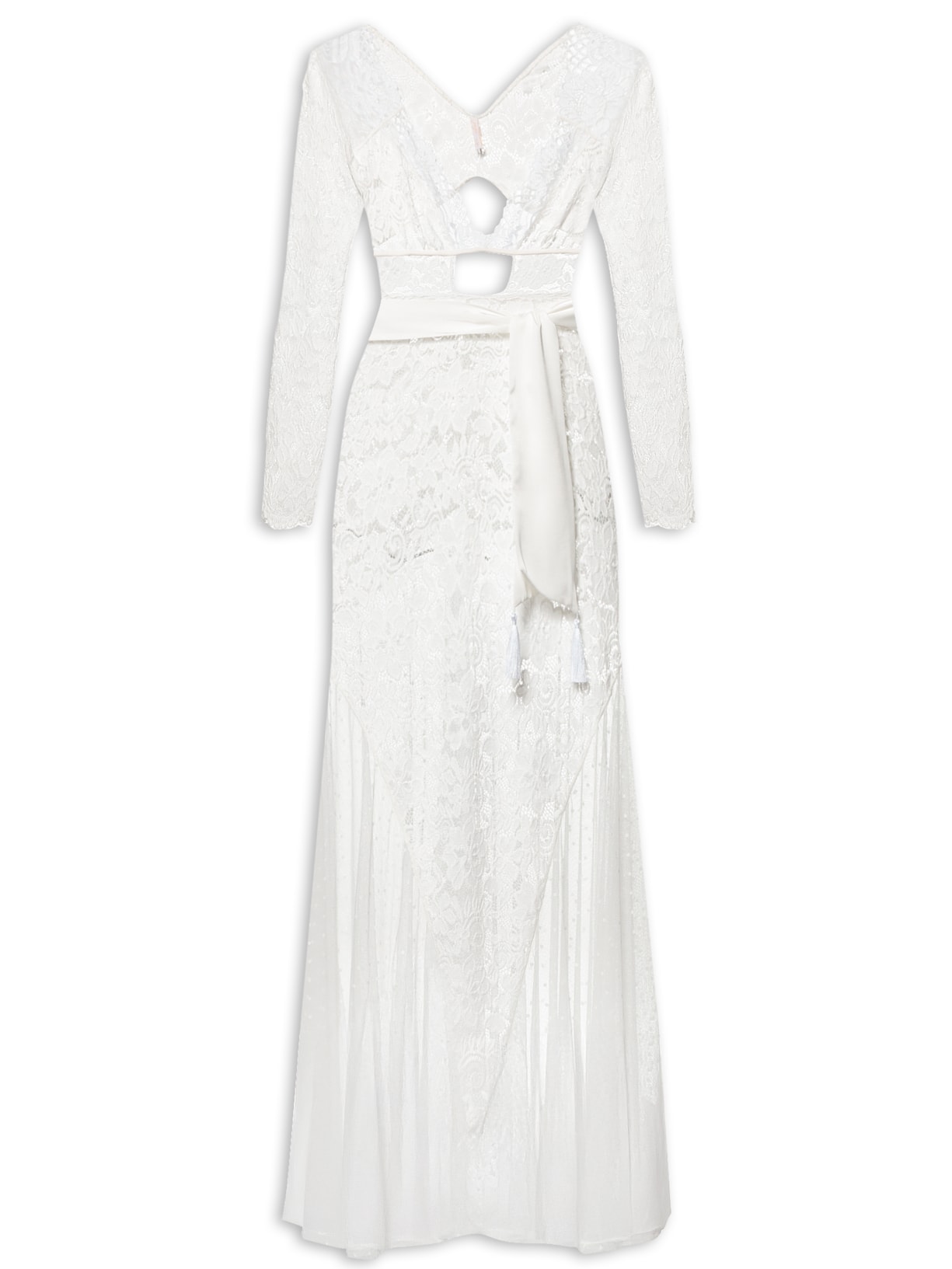 Camisola Manga Longa Renda Marriage - Branco