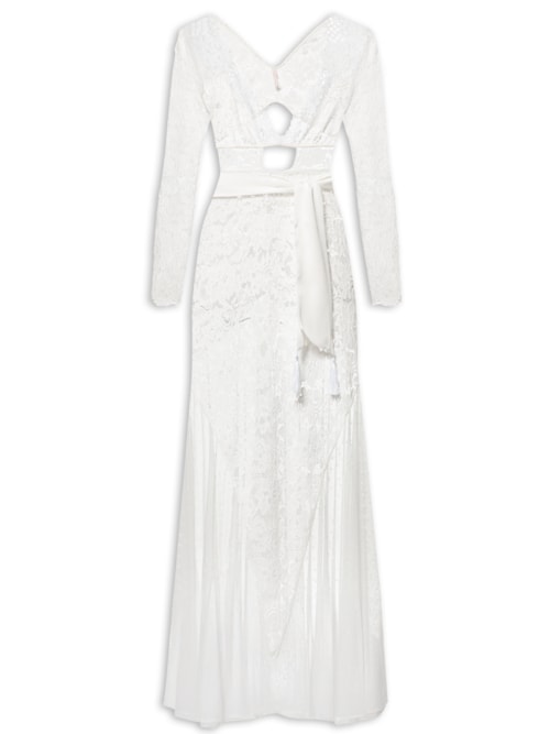 Camisola Manga Longa Renda Marriage - Branco