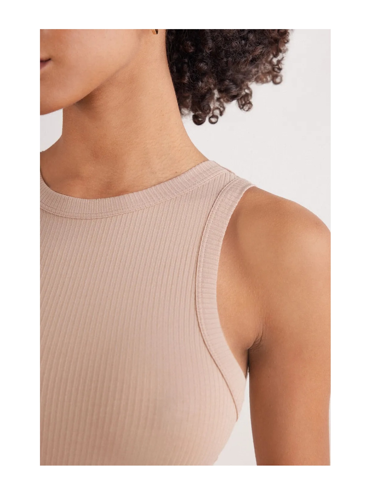 Camisola Midi Em Viscose Canelada Your Everyday Wear Bege Intimissimi