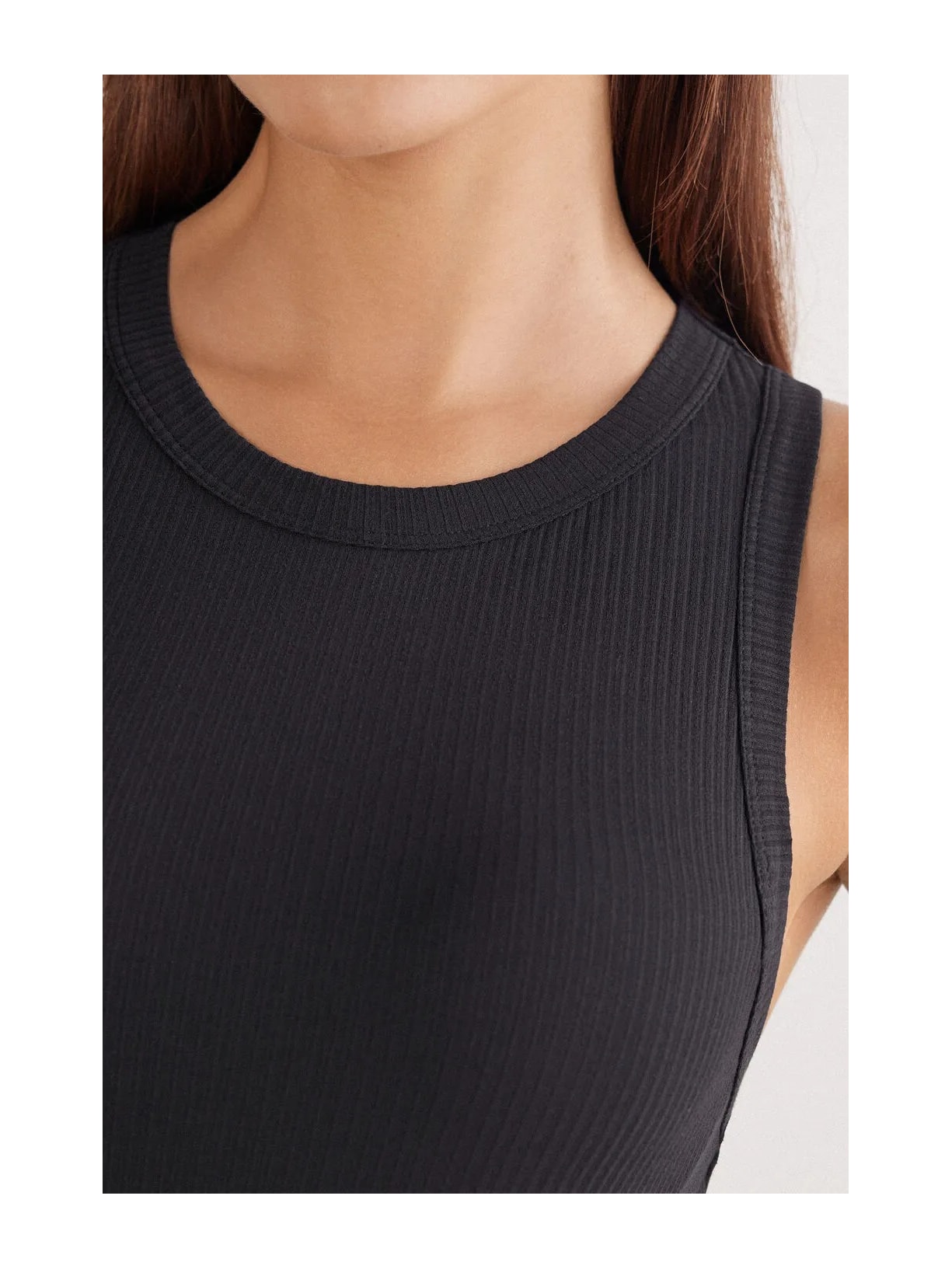 Camisola Midi Em Viscose Canelada Your Everyday Wear Preto Intimissimi