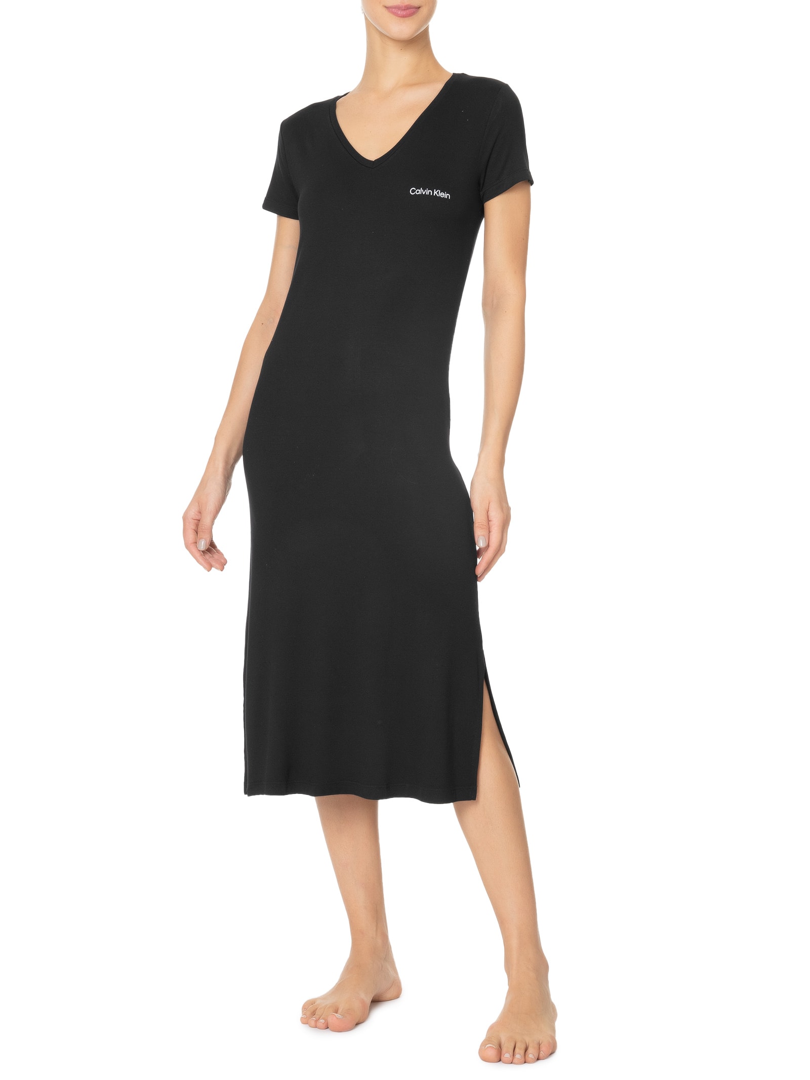 Camisola Midi Viscolight - Preto - Calvin Klein Underwear