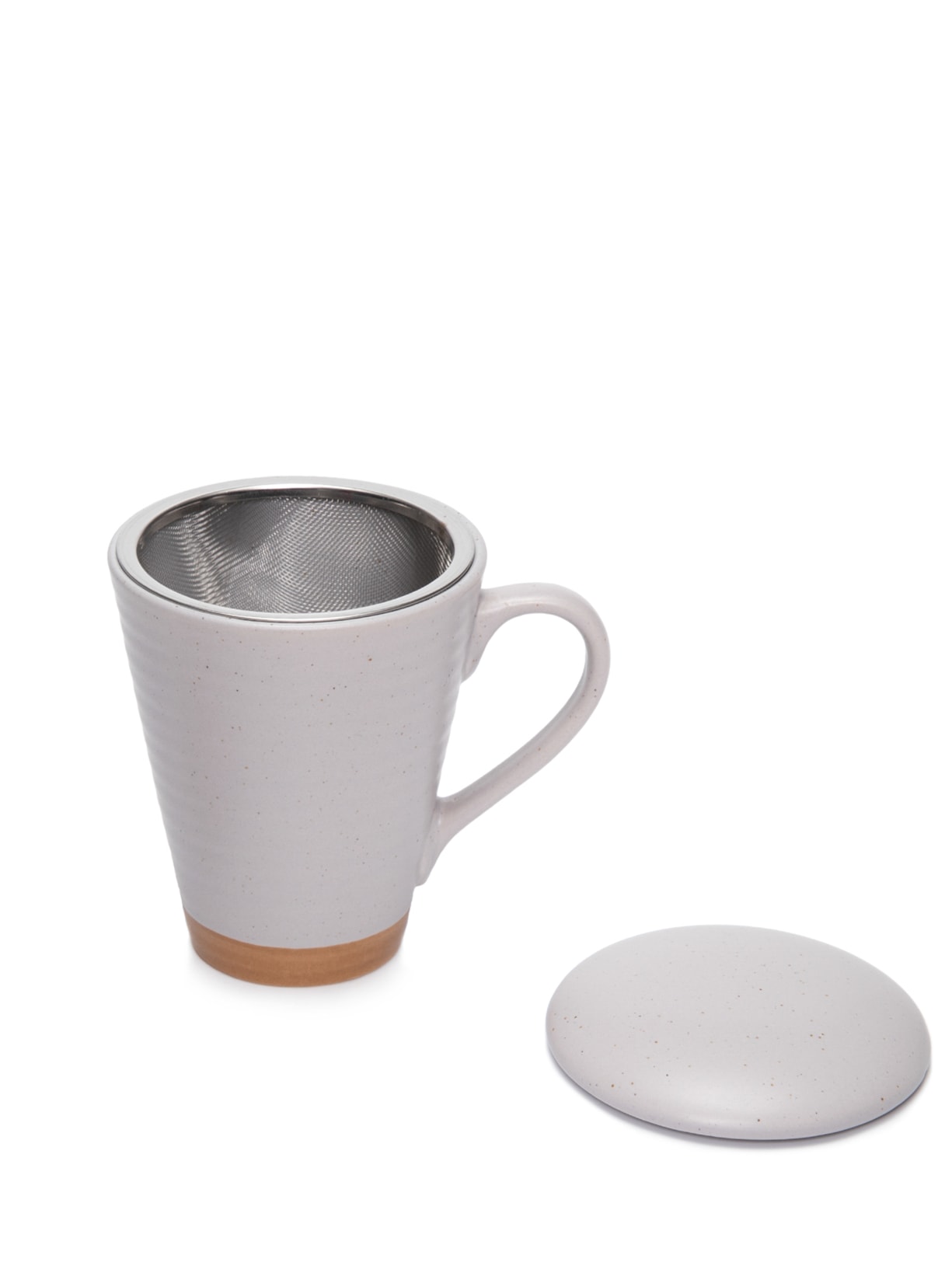 Caneca Romance Em Cerâmica Com Infusor 300 ml Cinza '2Home