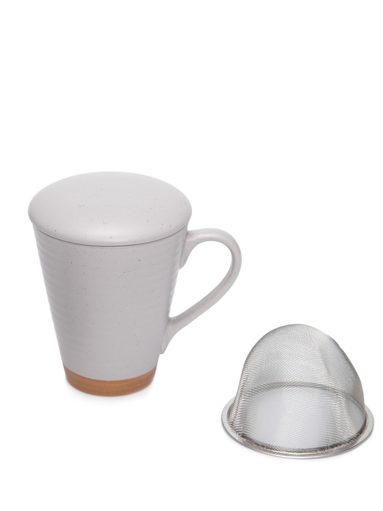 Caneca Romance Em Cerâmica Com Infusor 300 ml Cinza '2Home