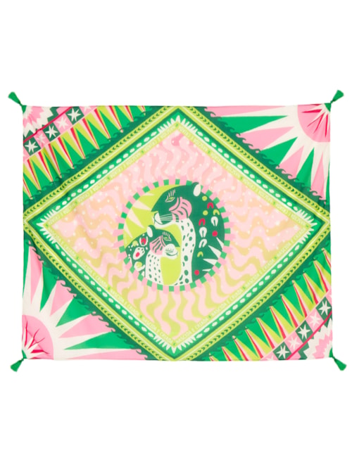 Canga Feminina Bandeira Onça VD - Verde