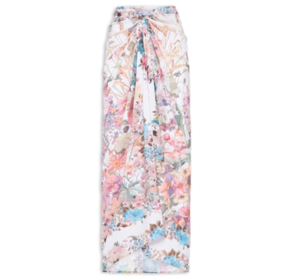Canga Feminina Floral - Branco