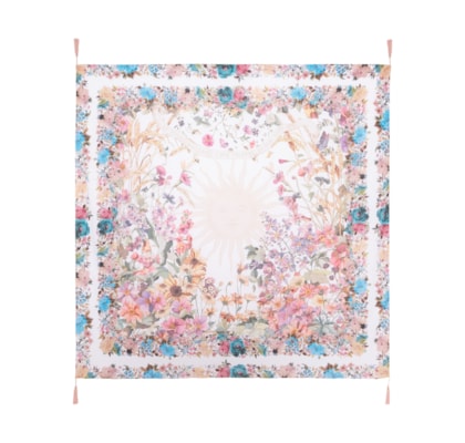 Canga Feminina Floral - Branco