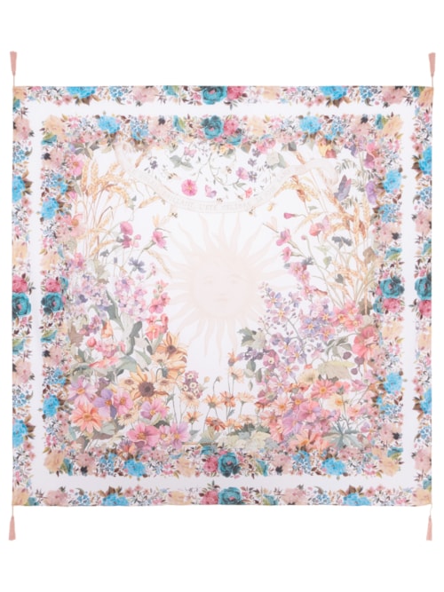 Canga Feminina Floral - Branco