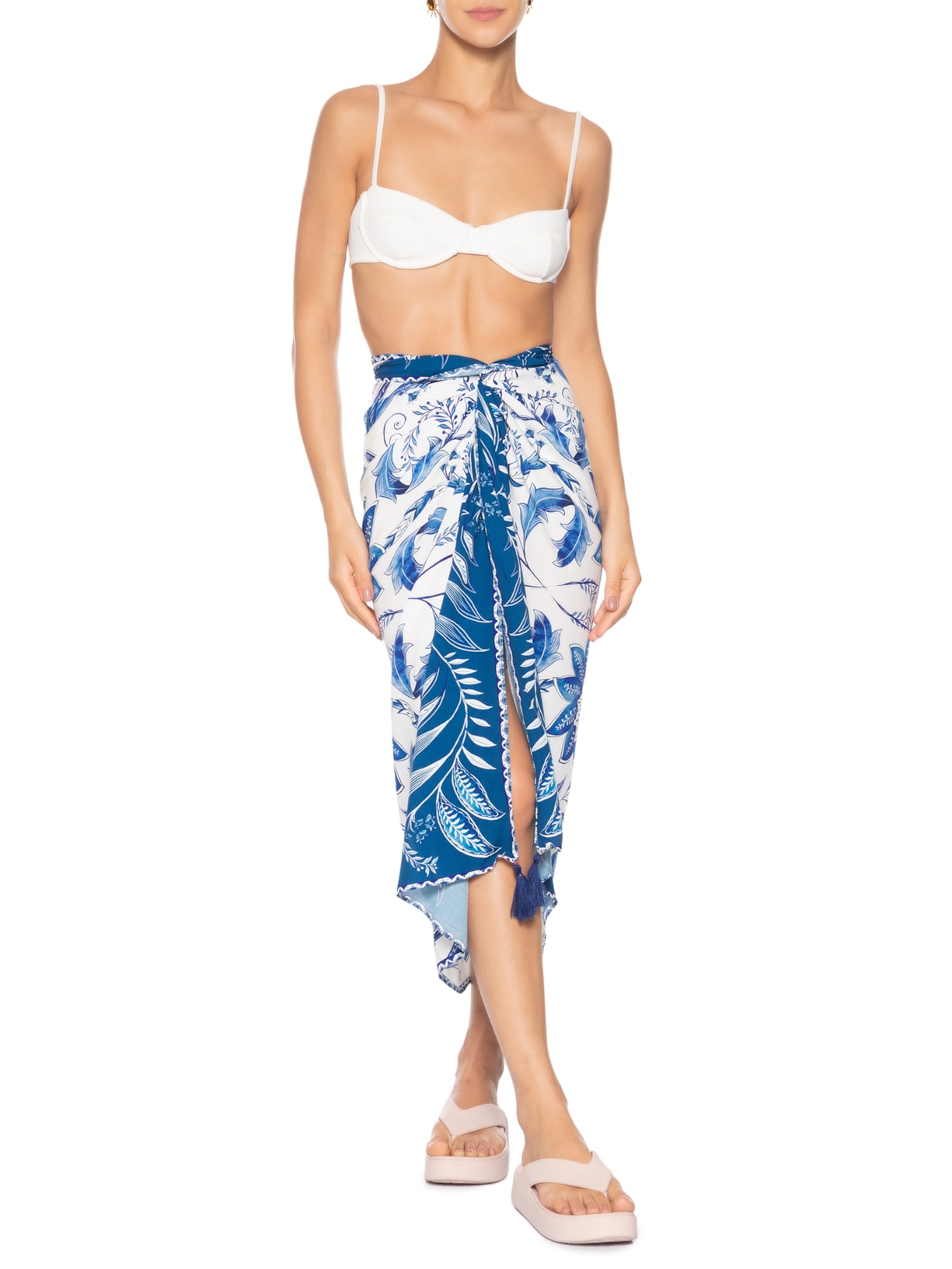 Canga Feminina Nina Achadinhos Branco Farm Praia