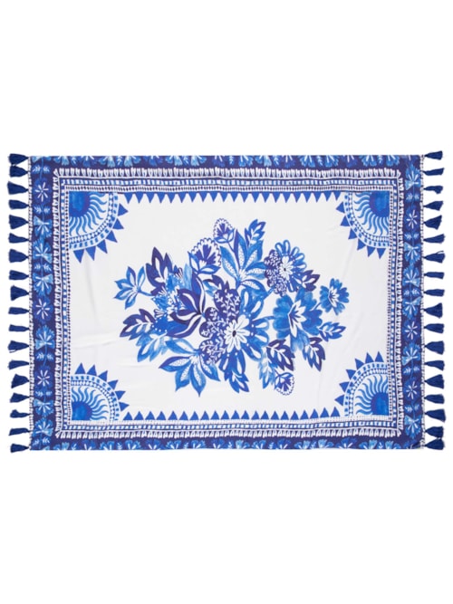 Canga Floral Beleza - Azul