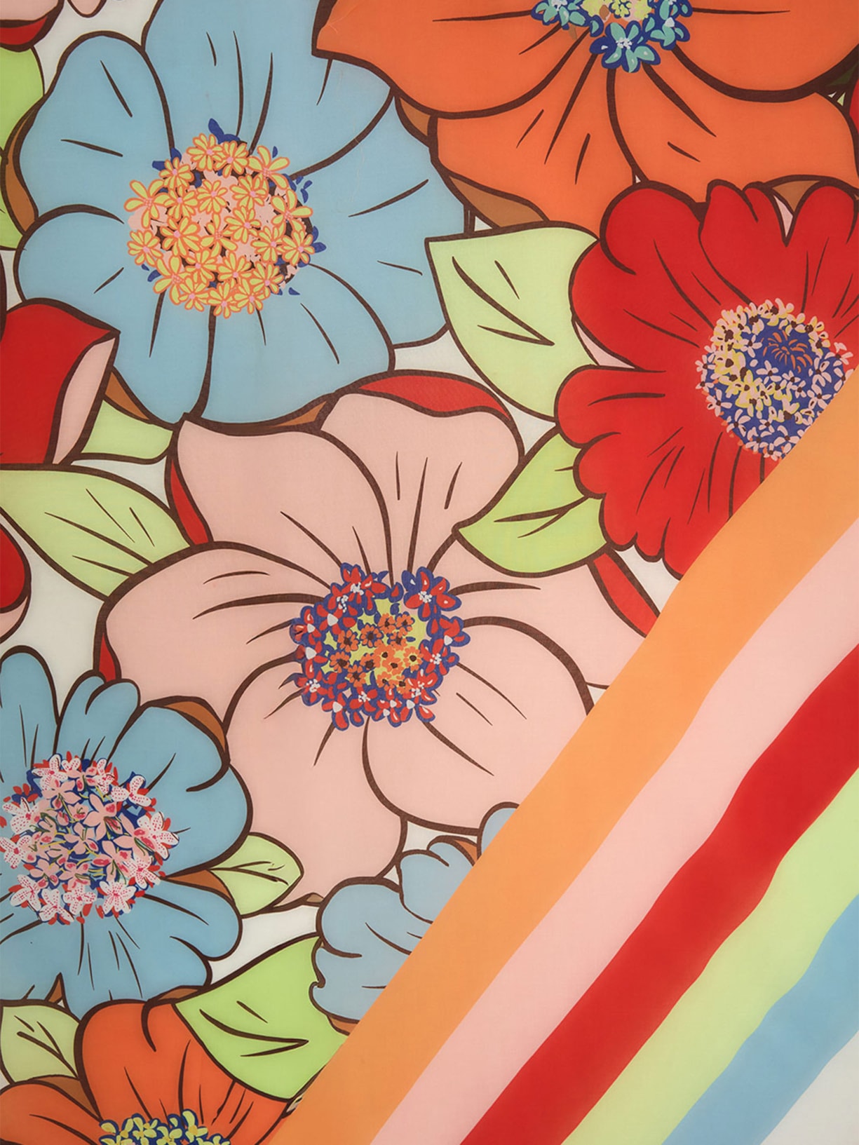 Canga Floral Carolina Listra Rainbow Laranja Farm Etc