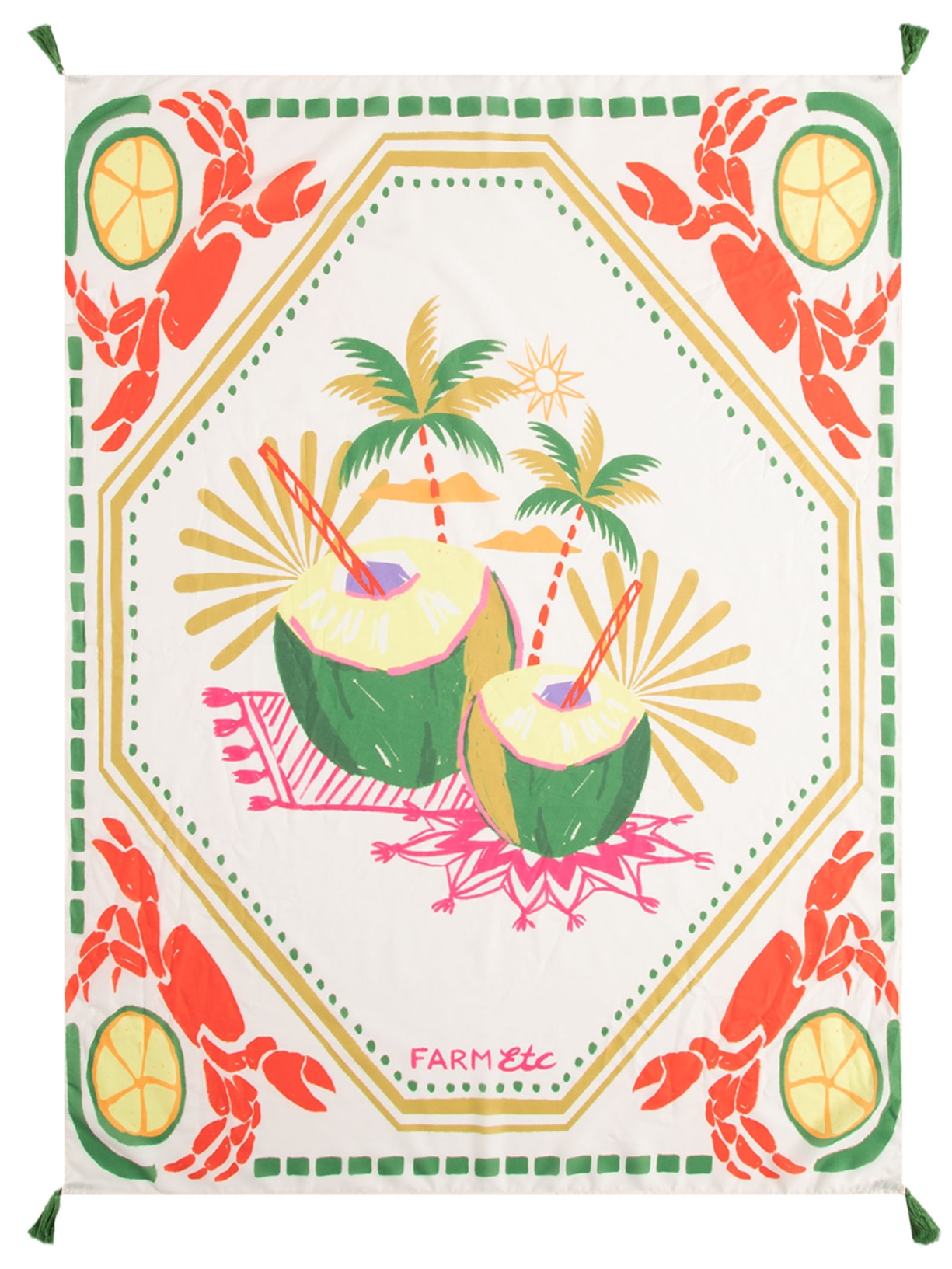 Canga Lenço Comida de Praia - Off White