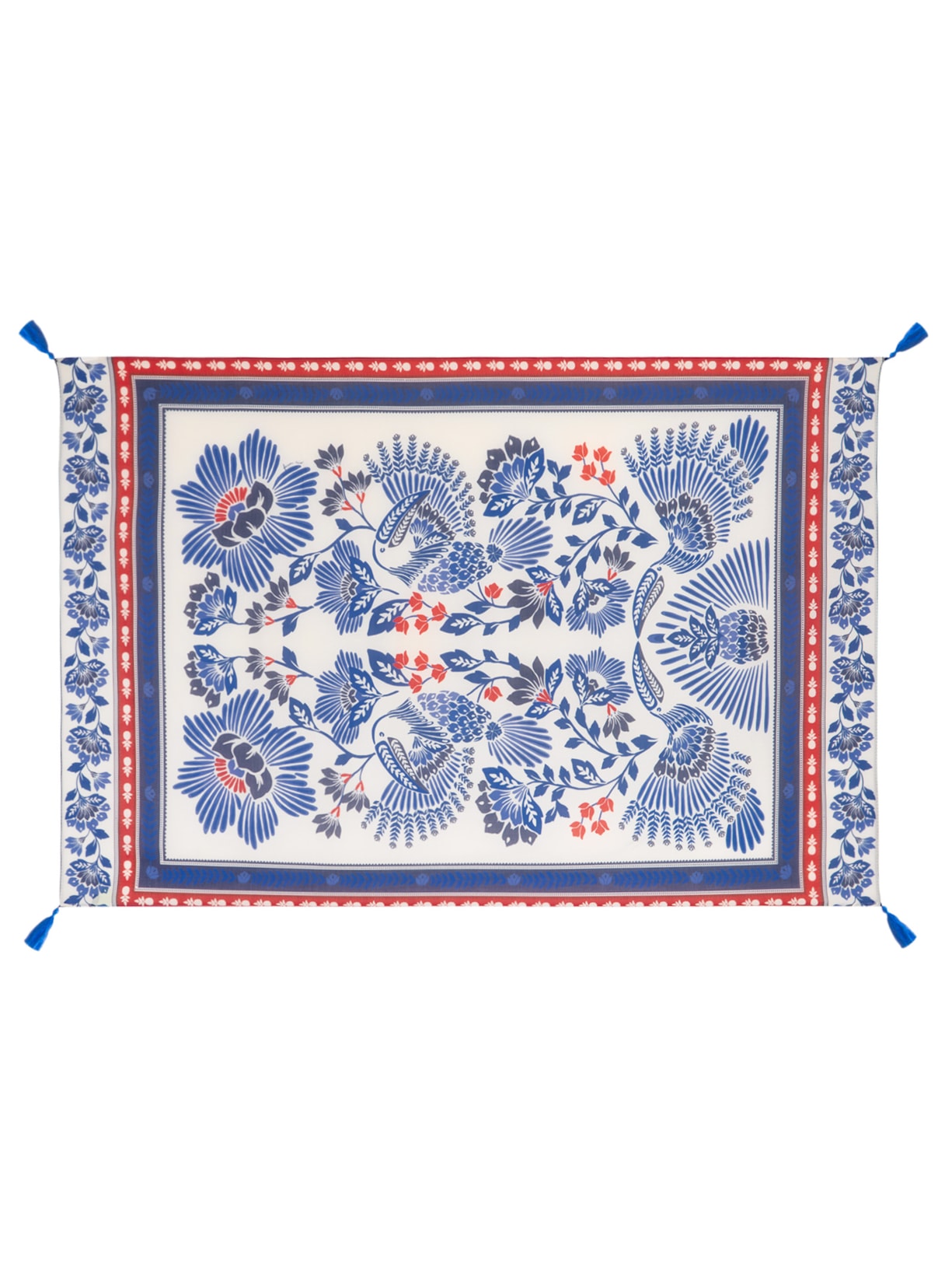 Canga Tucano Em Flor Lenço Achadinhos - Azul